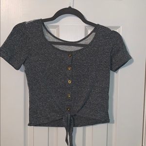 Charlotte Russe tie front lace back Crop Top